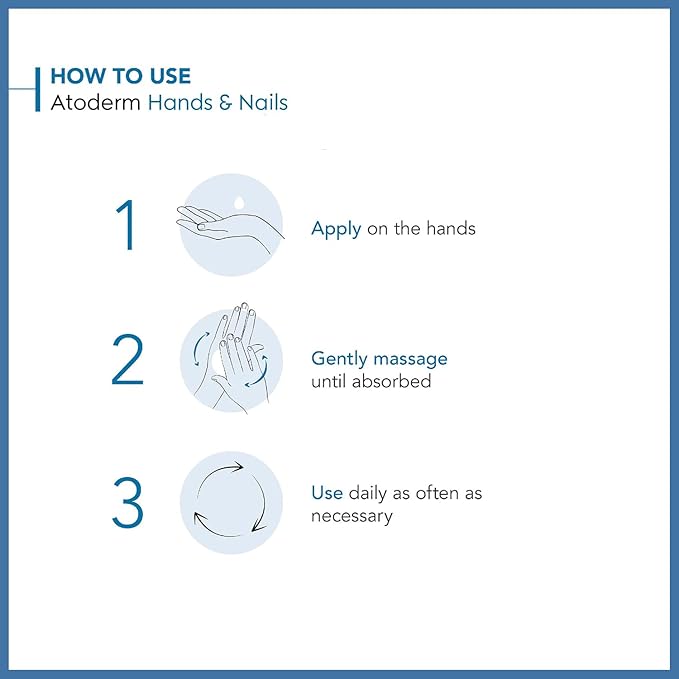 BioDerma Atoderm Hands & Nail Ultra Repairing Soothing Cream for Normal to Dry skin, 50ml, White, 1.7 Fl Oz (Pack of 1)