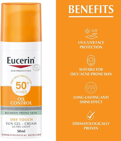 Eucerin Sun Face Oil Control Gel-cream Spf50 50ml