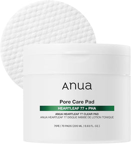 ANUA Heartleaf 77 Toner Pad, Mild Exfoliating Facial Pads for Glass Skin, Hydrating Pore Care for Sensitive Skin, Heartleaf Extract, PHA, Centella, Non comedogenic, Korean Skin Care (70 Pads)