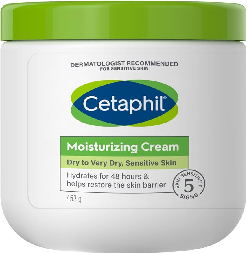 Cetaphil Moisturizing Cream, Face & Body Moisturizer for Men & Women, Dry to Very Dry and Sensitive Skin, Unscented, 453g